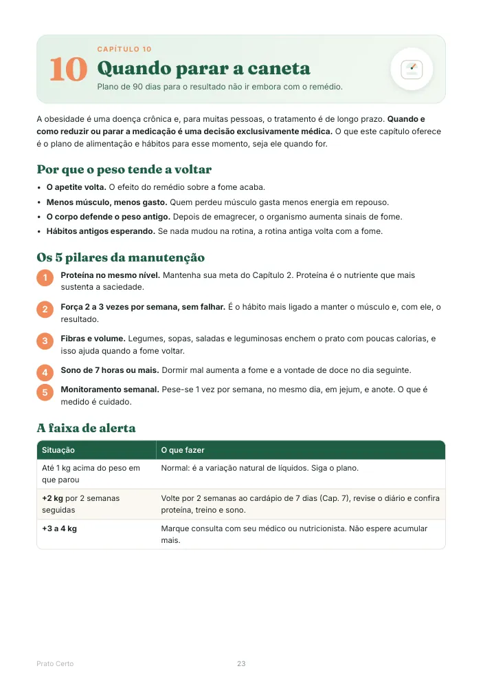 Página 23: quando parar a caneta